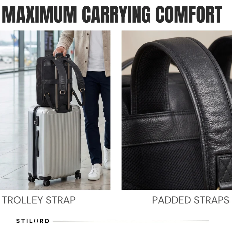 "Martin" Laptop Rucksack Leder 13 bis 14 Zoll für Herren und Damen