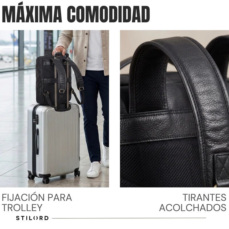 "Martin" Laptop Rucksack Leder 13 bis 14 Zoll für Herren und Damen