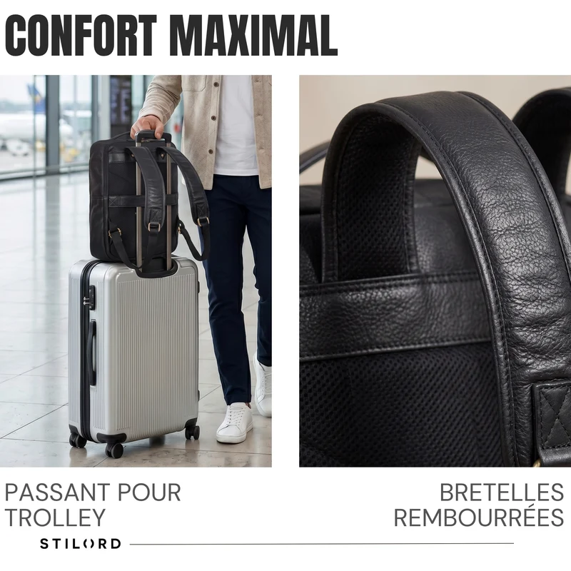 "Martin" Laptop Rucksack Leder 13 bis 14 Zoll für Herren und Damen
