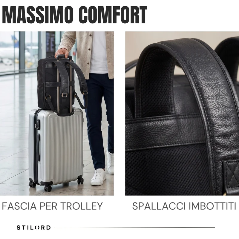 "Martin" Laptop Rucksack Leder 13 bis 14 Zoll für Herren und Damen