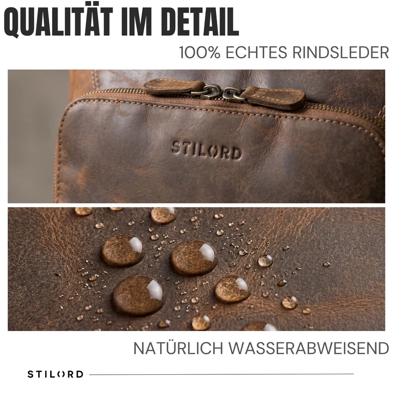 "Martin" Laptop Rucksack Leder 13 bis 14 Zoll für Herren und Damen