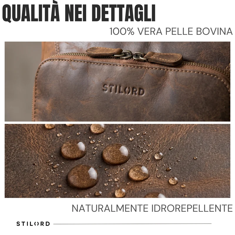 "Martin" Laptop Rucksack Leder 13 bis 14 Zoll für Herren und Damen