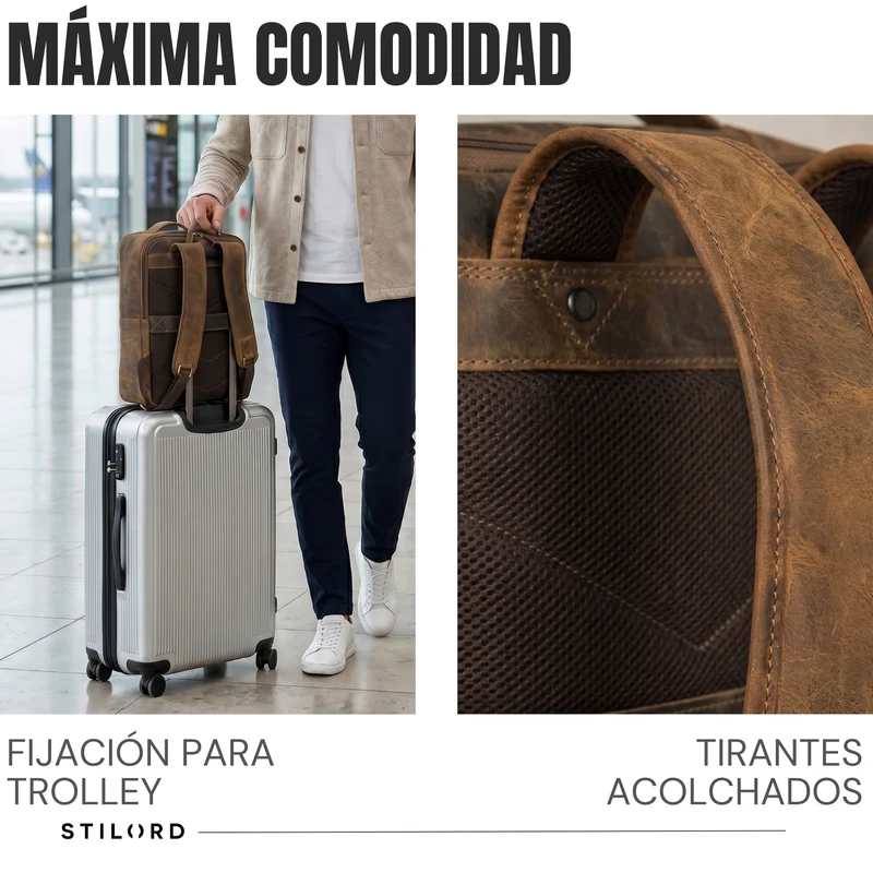 "Martin" Laptop Rucksack Leder 13 bis 14 Zoll für Herren und Damen