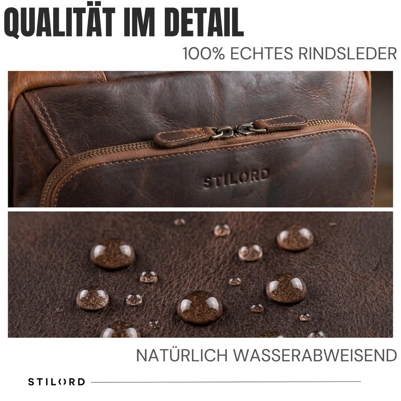 "Martin" Laptop Rucksack Leder 13 bis 14 Zoll für Herren und Damen