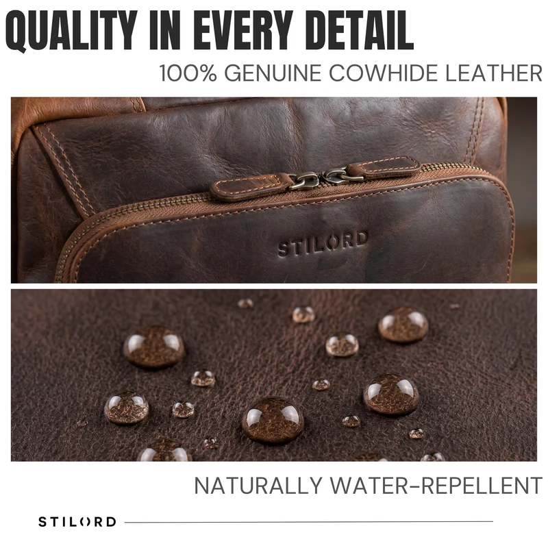 "Martin" Laptop Rucksack Leder 13 bis 14 Zoll für Herren und Damen
