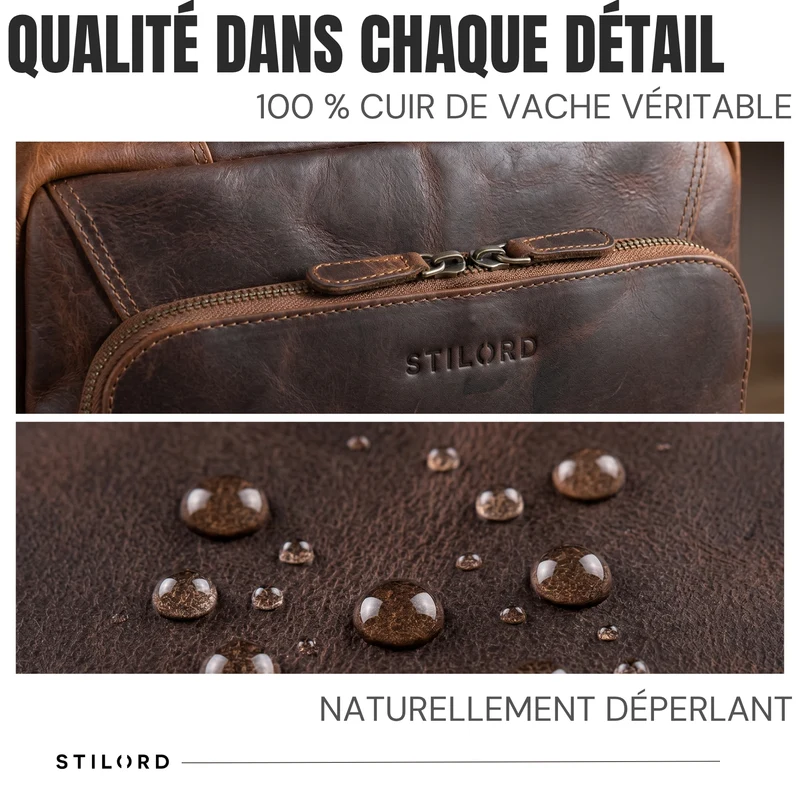 "Martin" Laptop Rucksack Leder 13 bis 14 Zoll für Herren und Damen