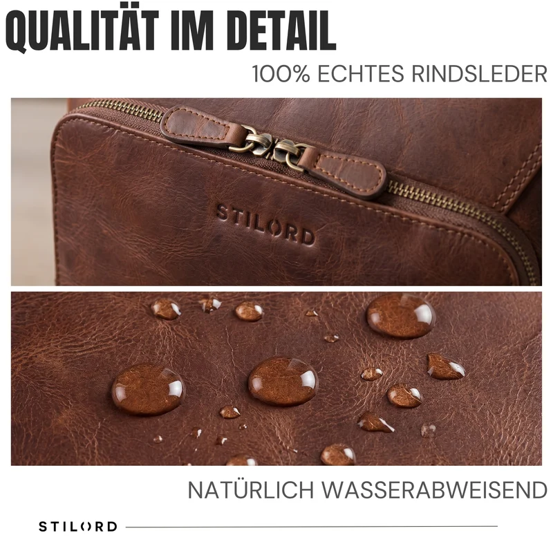 "Martin" Laptop Rucksack Leder 13 bis 14 Zoll für Herren und Damen
