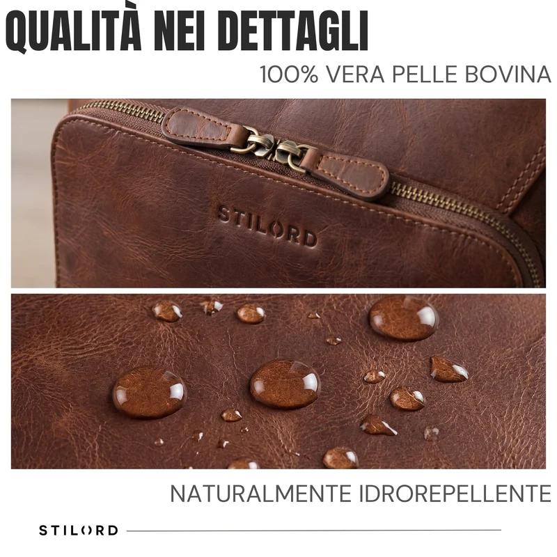 "Martin" Laptop Rucksack Leder 13 bis 14 Zoll für Herren und Damen