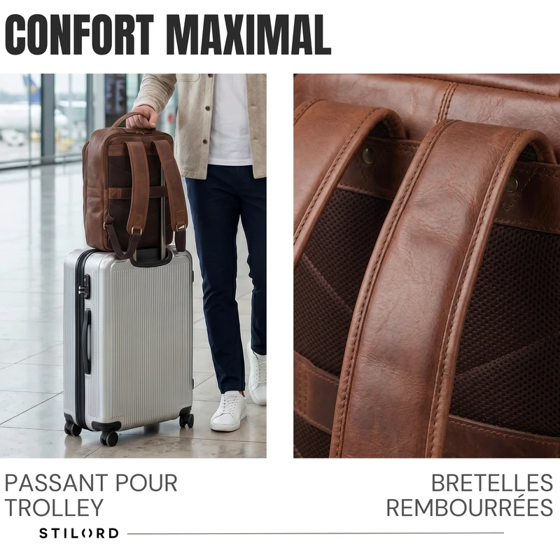 "Martin" Laptop Rucksack Leder 13 bis 14 Zoll für Herren und Damen