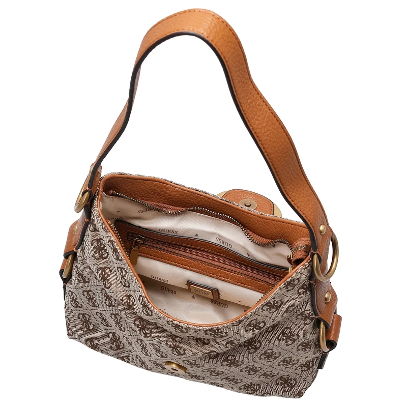 Guess Camden Mini - Schultertasche 24 cm (latte logo/cognac)