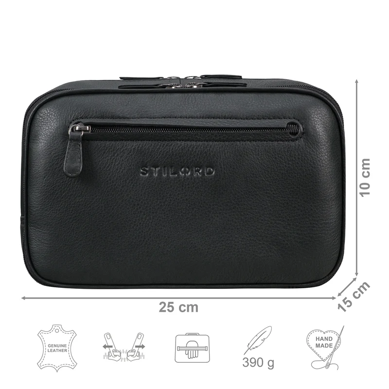 "Voyager" Vintage Kulturtasche Leder Herren Damen Groß