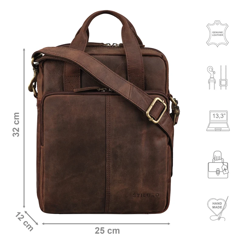 "Dave" Männer Tasche Leder Kompakt