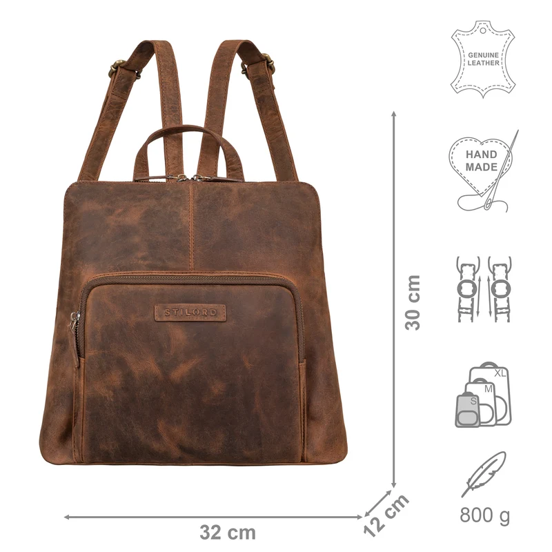 "Dorothea" Kleiner Lederrucksack Damen Elegant