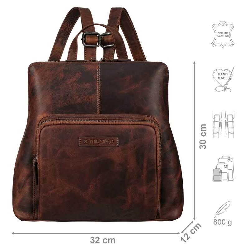 "Dorothea" Kleiner Lederrucksack Damen Elegant