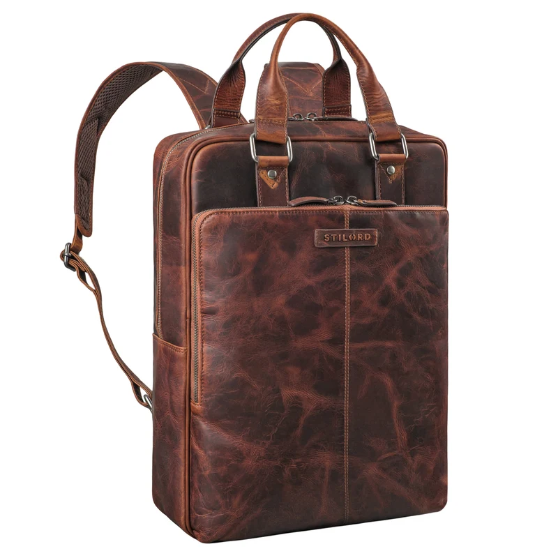 "Ingo" Schmaler Laptop Rucksack Leder Herren & Damen