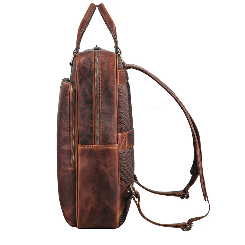 "Ingo" Schmaler Laptop Rucksack Leder Herren & Damen