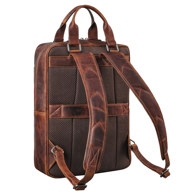 "Ingo" Schmaler Laptop Rucksack Leder Herren & Damen