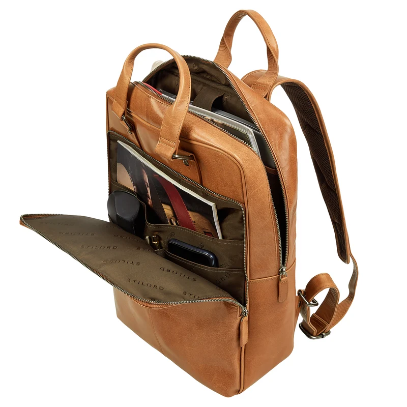 "Ingo" Schmaler Laptop Rucksack Leder Herren & Damen