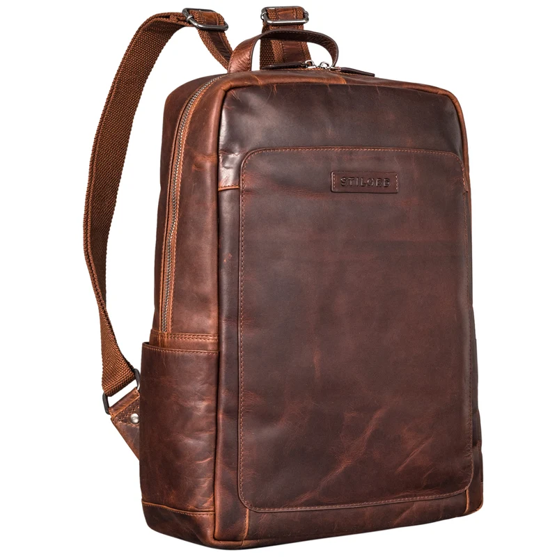 "Xander" Stilbewusster Rucksack mit Laptopfach 15,6 Zoll Leder