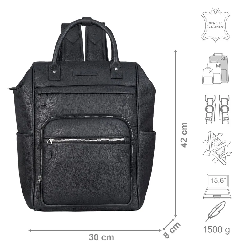 "Wendelin" Premium Leder Rucksack mit Laptop-Fach