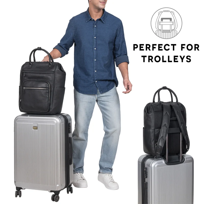 "Wendelin" Premium Leder Rucksack mit Laptop-Fach