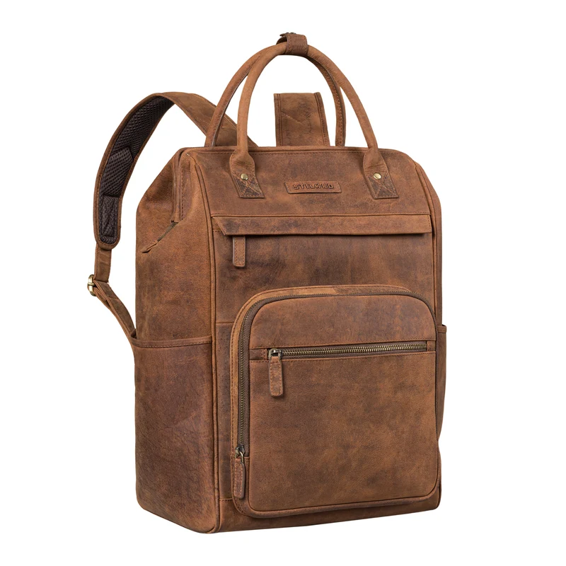 "Wendelin" Premium Leder Rucksack mit Laptop-Fach