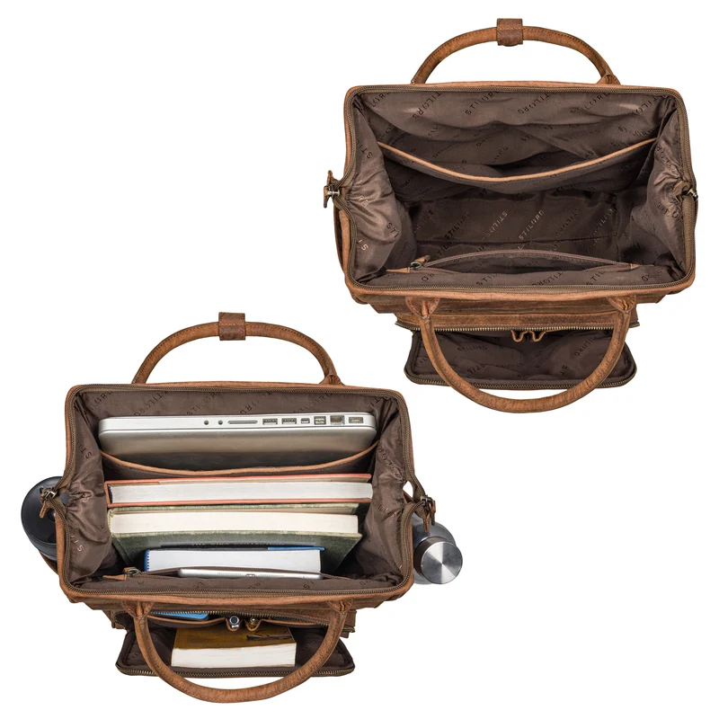 "Wendelin" Premium Leder Rucksack mit Laptop-Fach