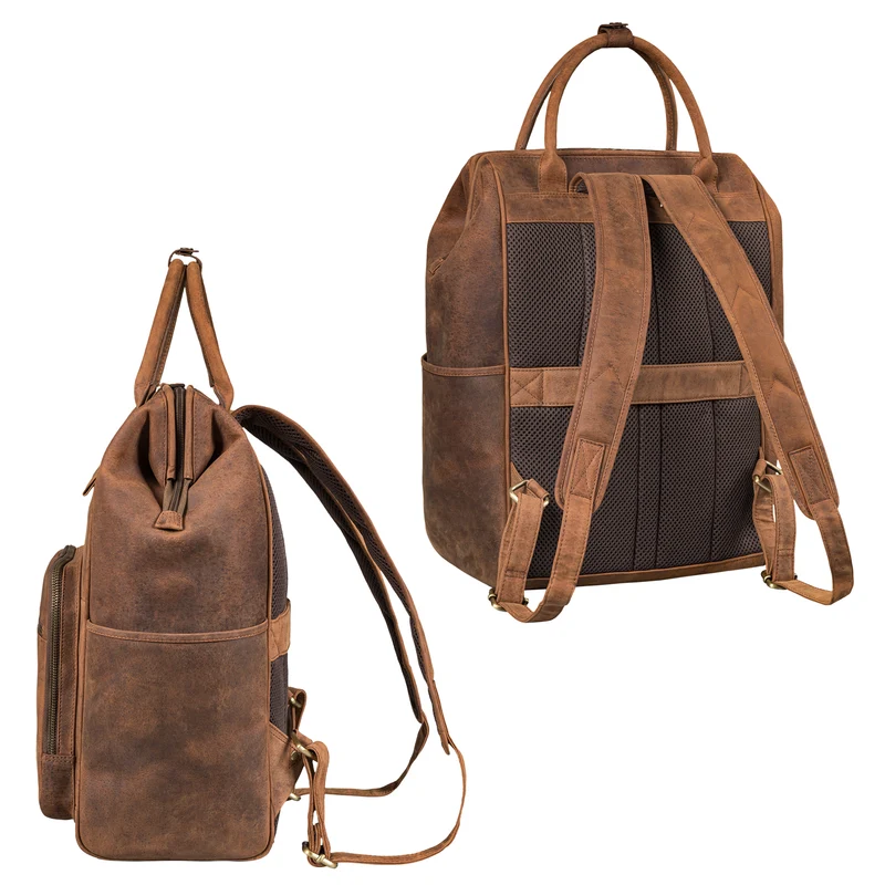 "Wendelin" Premium Leder Rucksack mit Laptop-Fach