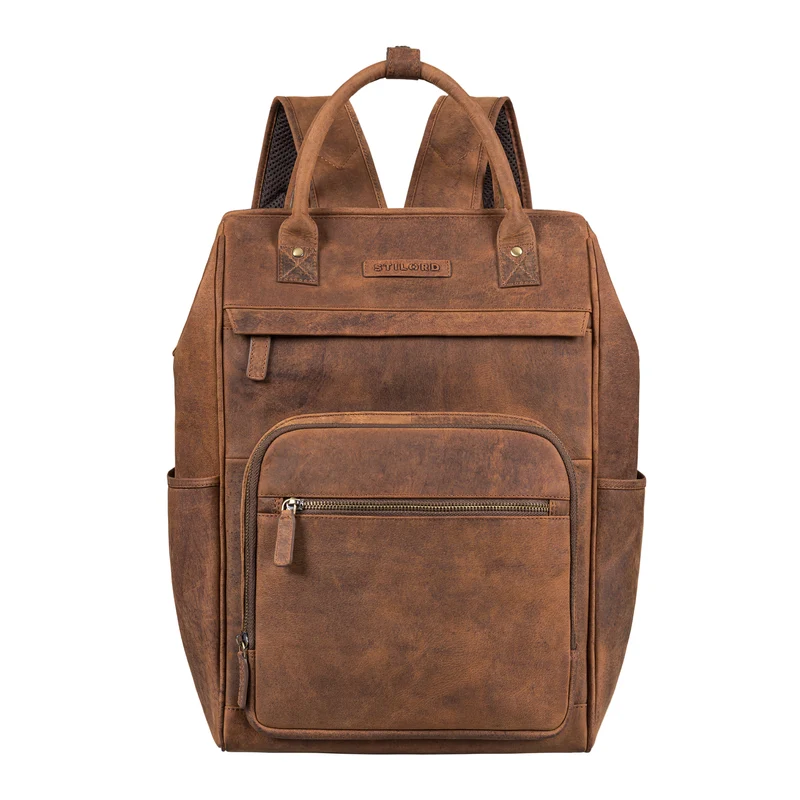 "Wendelin" Premium Leder Rucksack mit Laptop-Fach