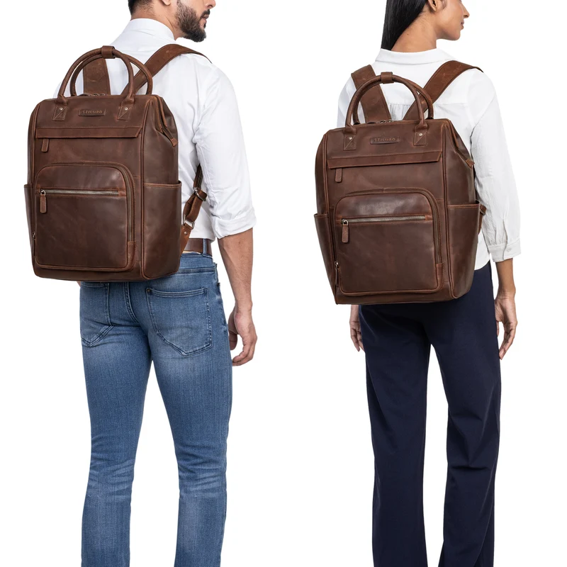 "Wendelin" Premium Leder Rucksack mit Laptop-Fach