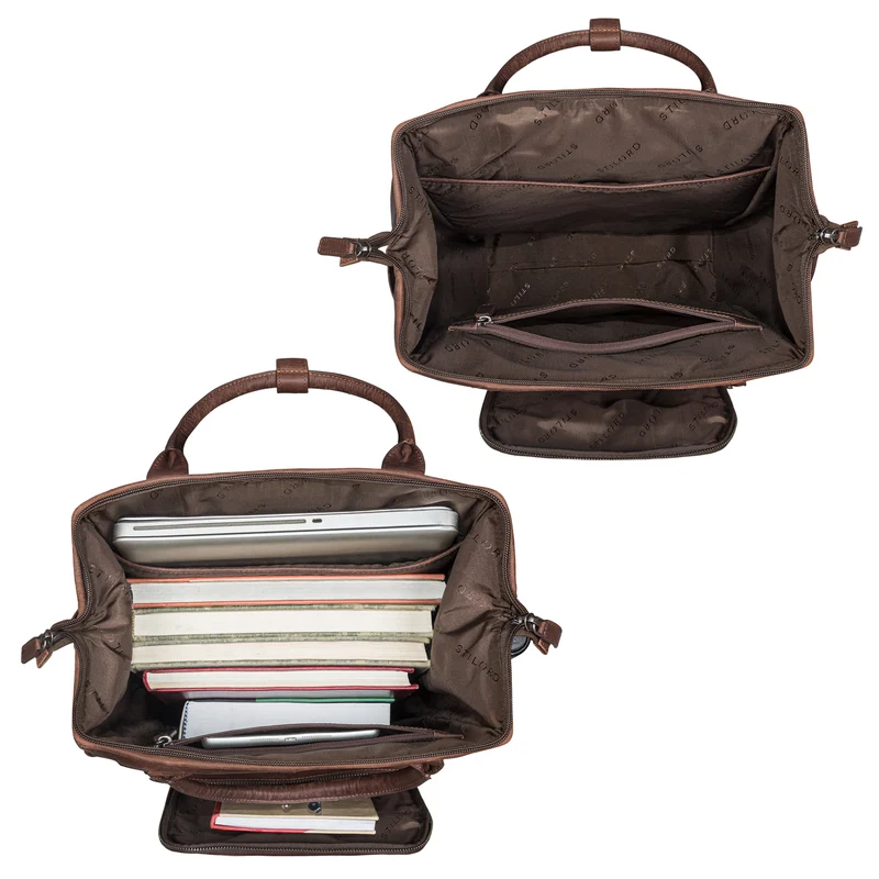 "Wendelin" Premium Leder Rucksack mit Laptop-Fach