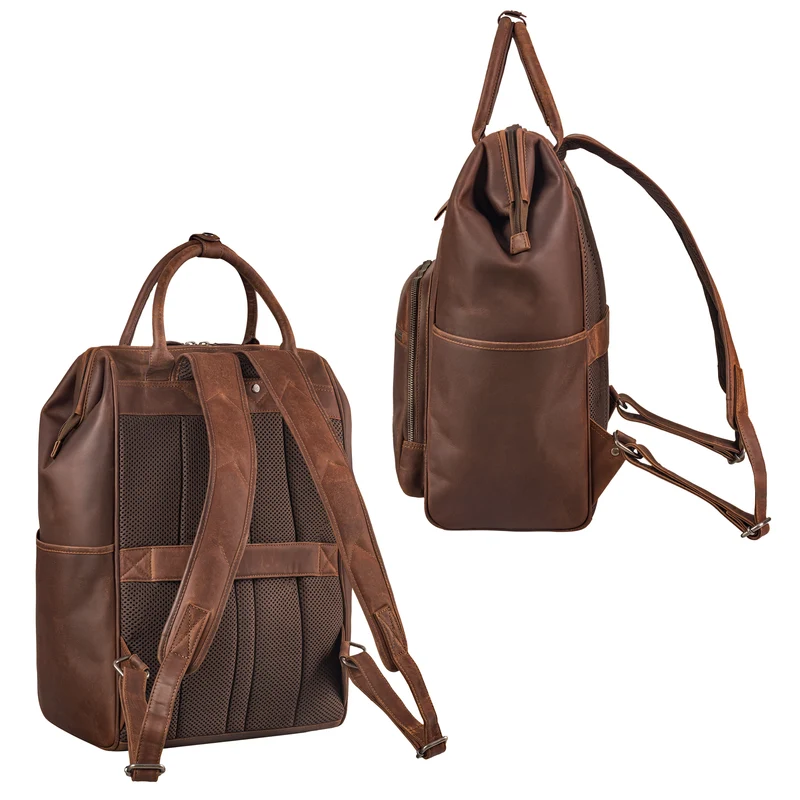 "Wendelin" Premium Leder Rucksack mit Laptop-Fach