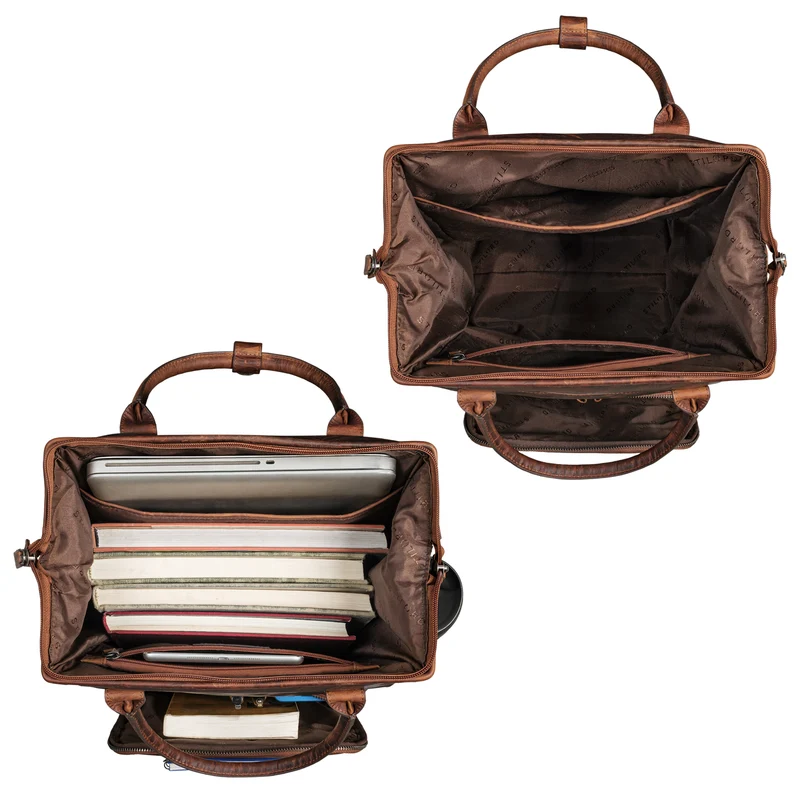 "Wendelin" Premium Leder Rucksack mit Laptop-Fach