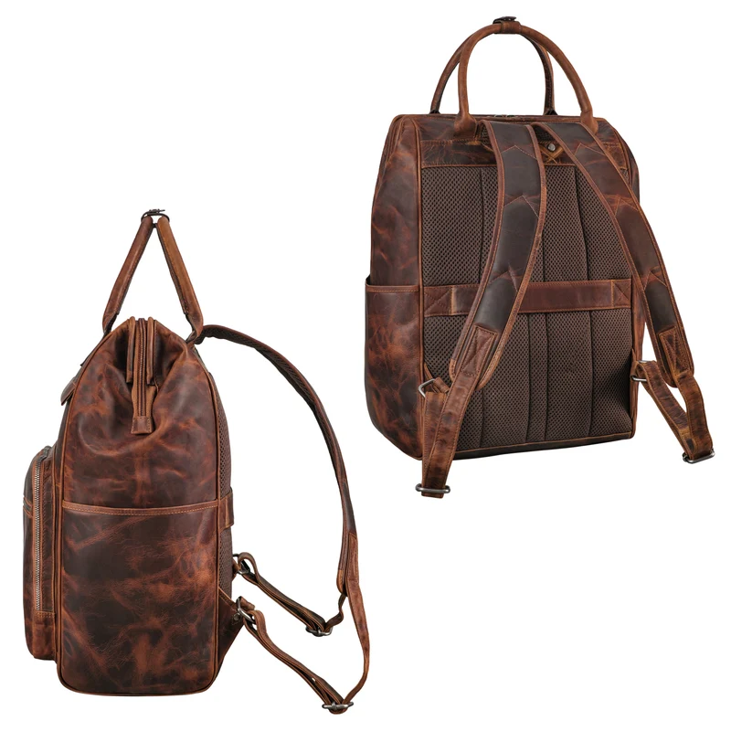 "Wendelin" Premium Leder Rucksack mit Laptop-Fach