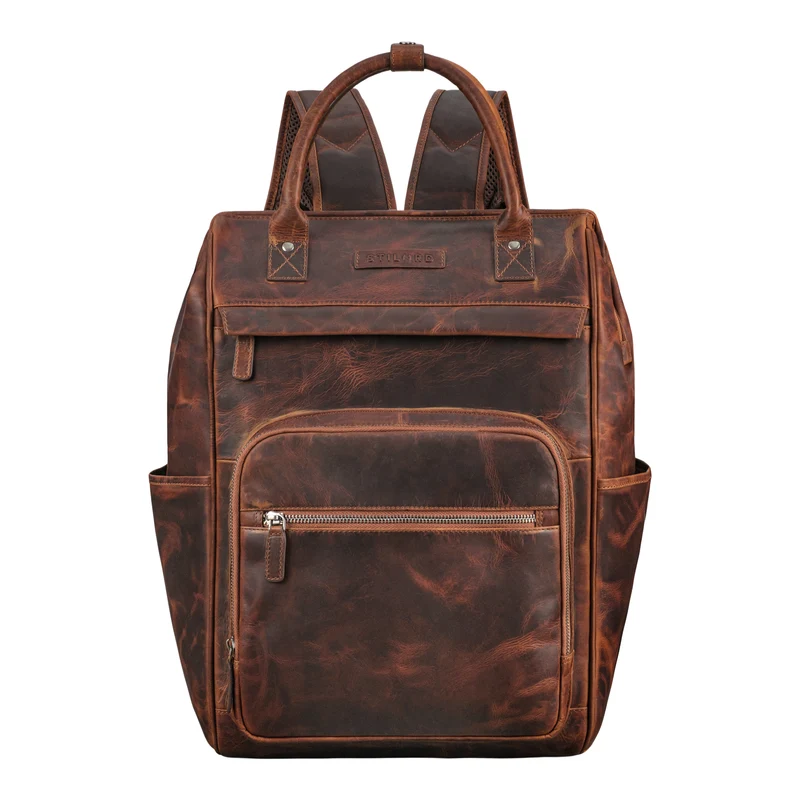 "Wendelin" Premium Leder Rucksack mit Laptop-Fach