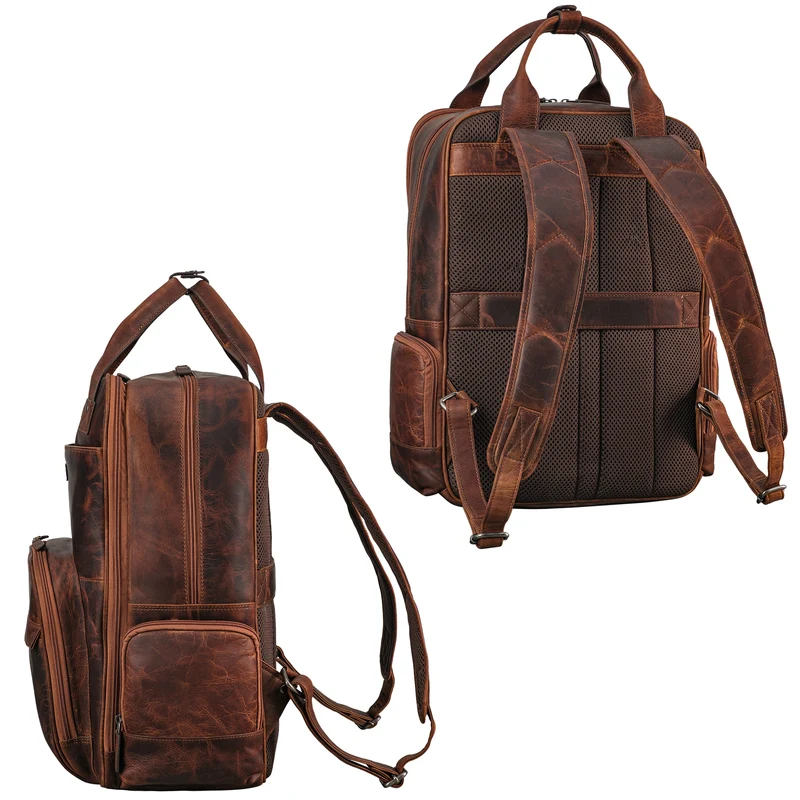 "Kasimir" Vintage Leder Wickelrucksack