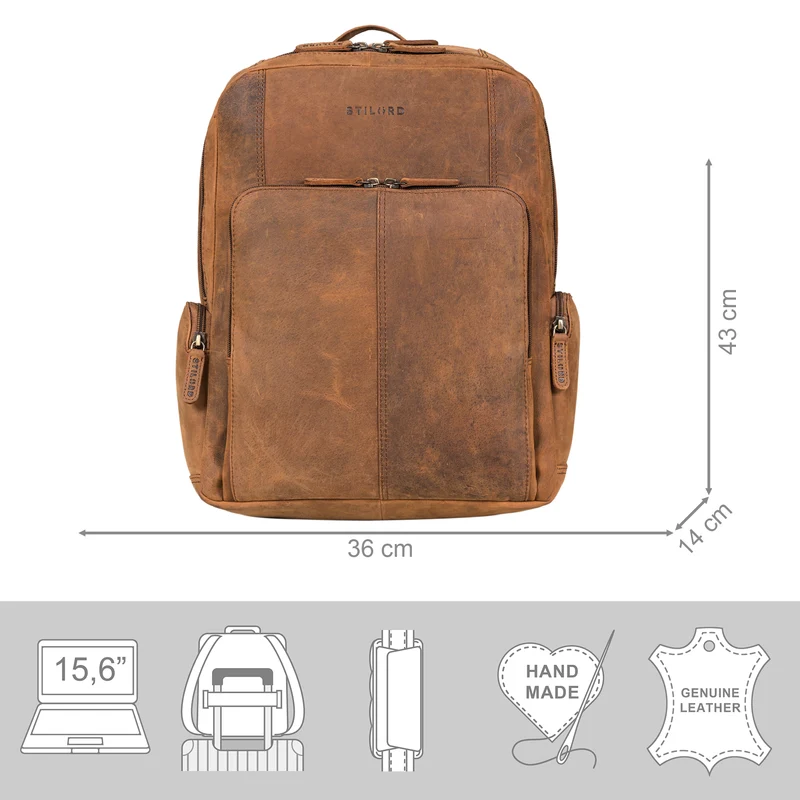 "Marlin" Eleganter Laptoprucksack Leder