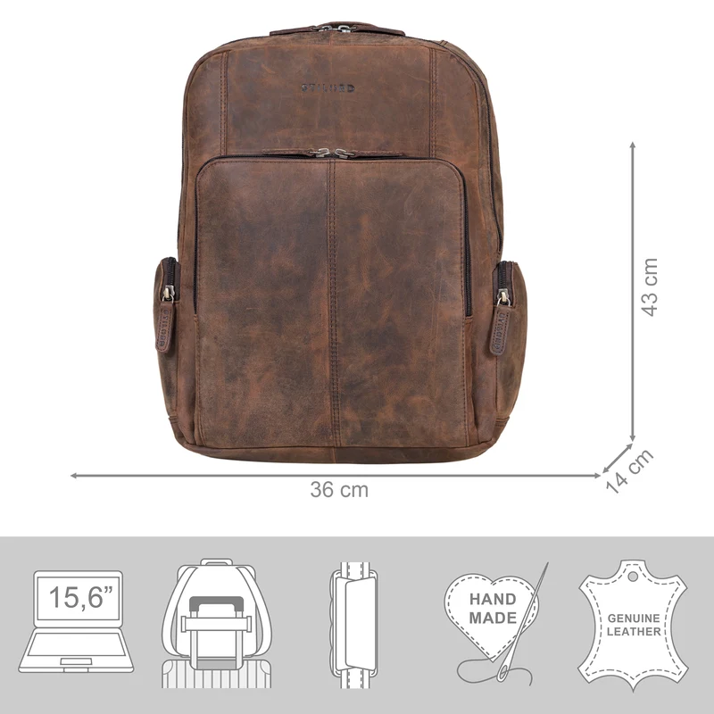 "Marlin" Eleganter Laptoprucksack Leder