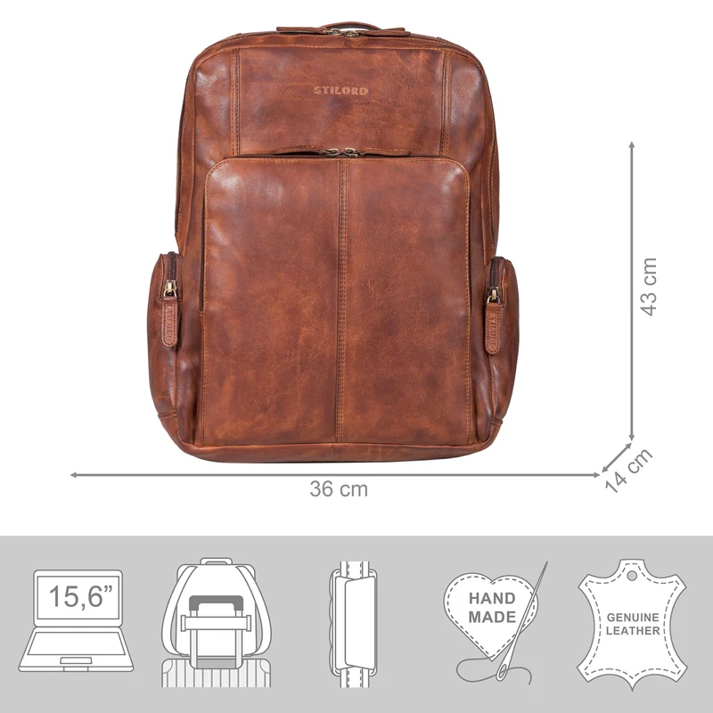 "Marlin" Eleganter Laptoprucksack Leder
