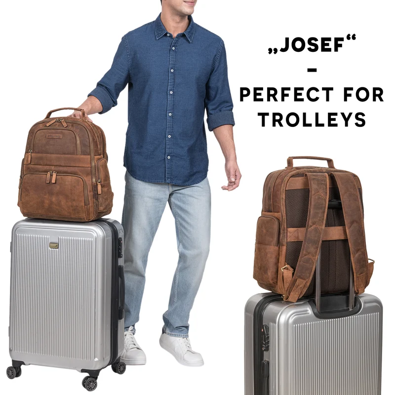 "Josef" XXL Leder Rucksack mit Laptop-Fach 15,6 Zoll Herren und Damen