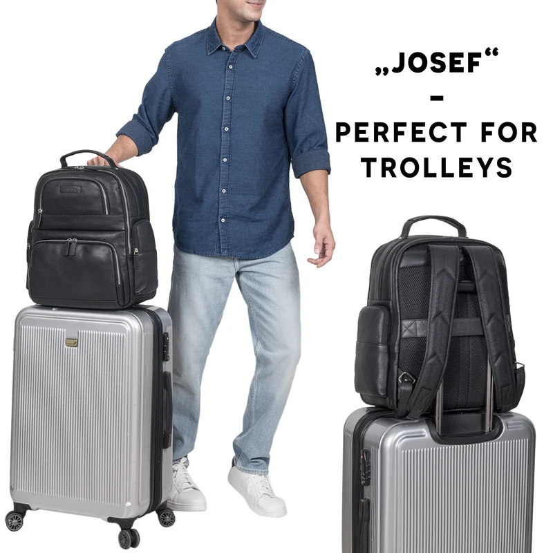 "Josef" XXL Leder Rucksack mit Laptop-Fach 15,6 Zoll Herren und Damen