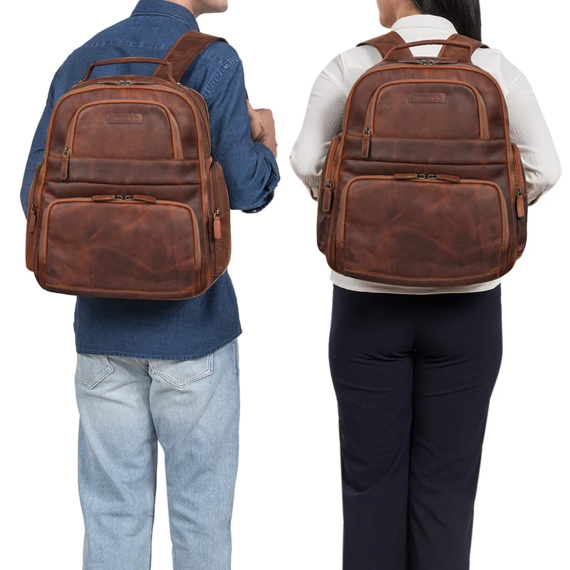 "Josef" XXL Leder Rucksack mit Laptop-Fach 15,6 Zoll Herren und Damen