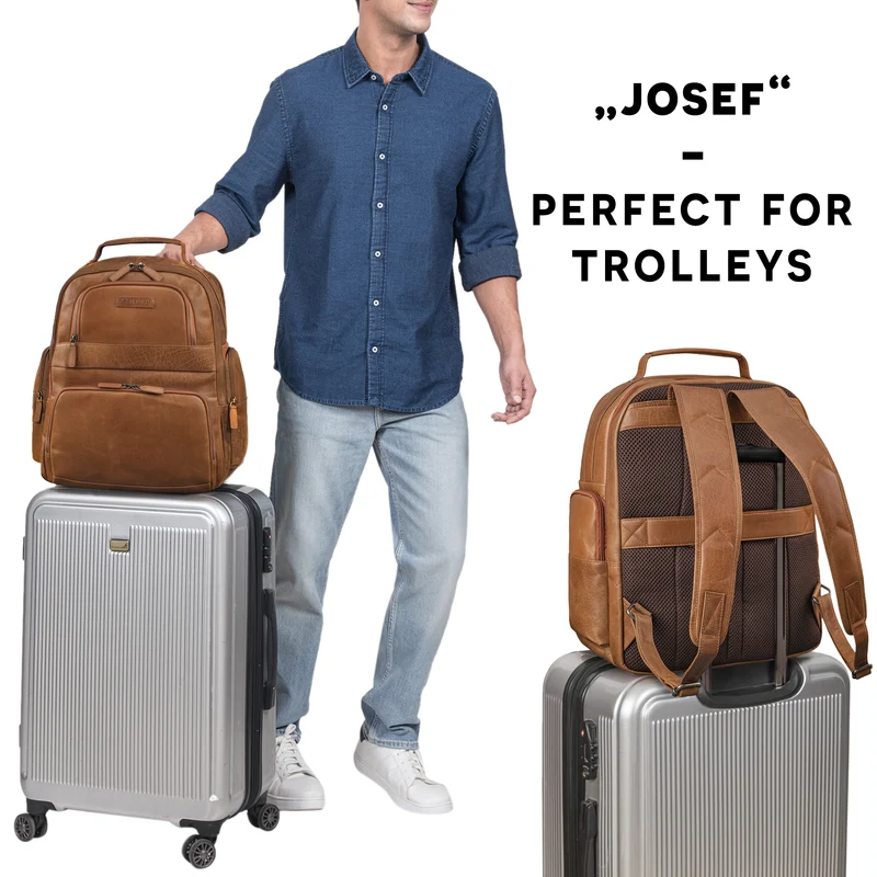 "Josef" XXL Leder Rucksack mit Laptop-Fach 15,6 Zoll Herren und Damen