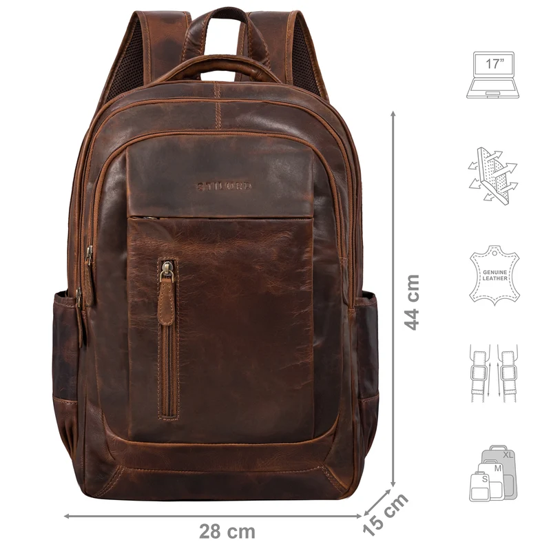 "Lucio" Hochwertiger Arbeitsrucksack Leder