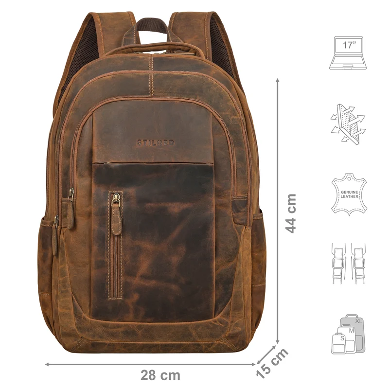 "Lucio" Hochwertiger Arbeitsrucksack Leder