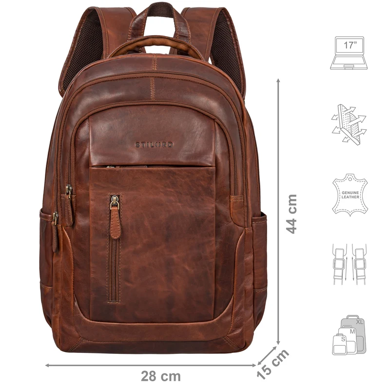 "Lucio" Hochwertiger Arbeitsrucksack Leder