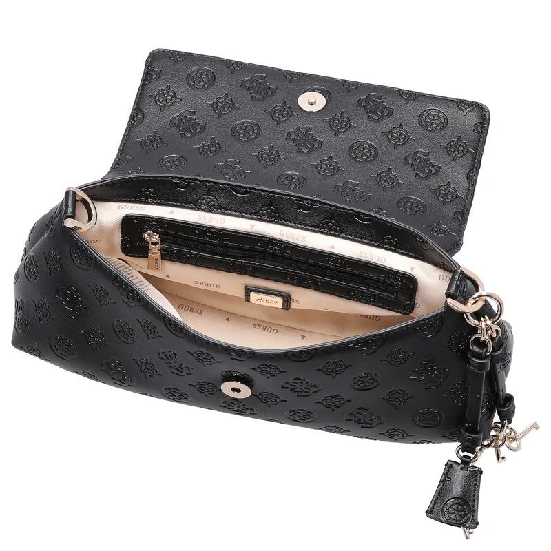 Guess Carmella Crossbody Flap - Umhängetasche 30 cm (black logo)