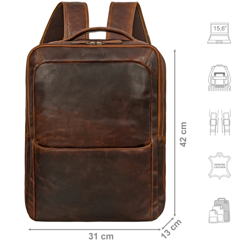 "Kalle" Großer Laptop Rucksack 15,6 Zoll mit vielen Fächern Laptopfach
