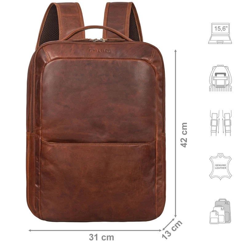 "Kalle" Großer Laptop Rucksack 15,6 Zoll mit vielen Fächern Laptopfach