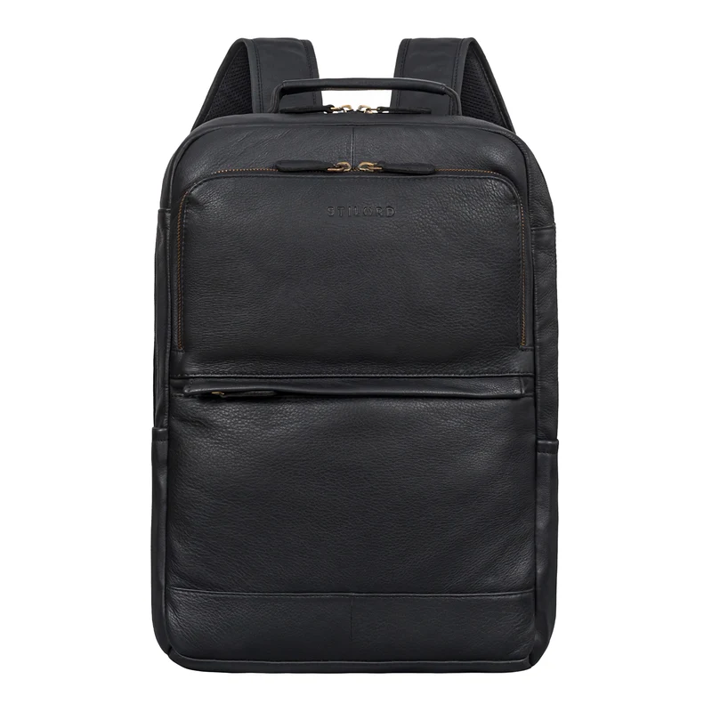 "Barney" Schmaler Laptop Rucksack 15,6 Zoll Leder für Damen und Herren